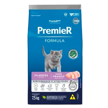 Racao Premier Formula Gatos Filhotes Frango 7.5kg frente